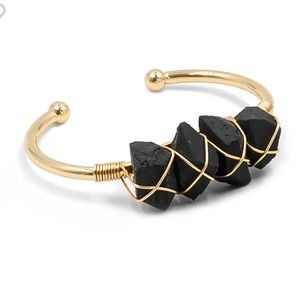 NEW Kinsley Armelle Devi Bangle /Cuff peach Tourmaline 14k Gold